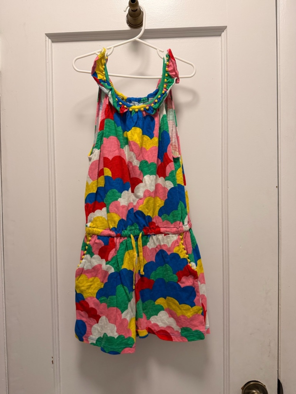 Mini Boden Multicolor Cloud-Print Girls Romper